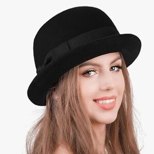 Elegant Black Women's Bowler Hat